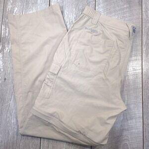 Columbia Convertible Pants Mens 38x32 Tan PFG Omni-Shade Hiking Fishing Cargo